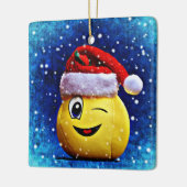 Emoji Weihnachtsverzierung Keramikornament (Links)