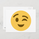 Emoji Wink Postkarte (Vorne/Hinten)