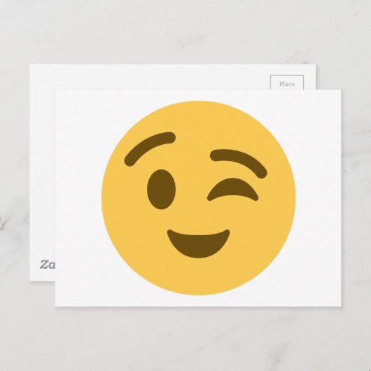 Emoji Wink Postkarte (Vorne/Hinten)