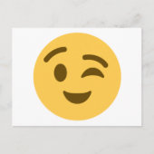 Emoji Wink Postkarte (Vorderseite)