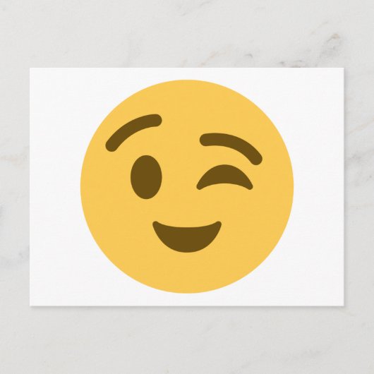 Emoji Wink Postkarte (Vorderseite)