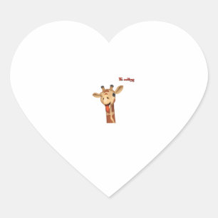 Emoji winken Zunge aus Giraffe Gesicht Herz-Aufkleber