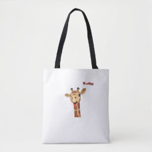 Emoji winken Zunge aus Giraffe Gesicht Tasche