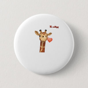 Emoji winking küssend Herz-Giraffe Gesicht Button