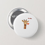 Emoji winking küssend Herz-Giraffe Gesicht Button (Vorne & Hinten)