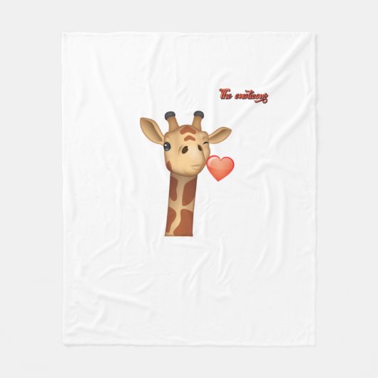 Emoji winking küssend Herz-Giraffe Gesicht Fleecedecke (Vorderseite)