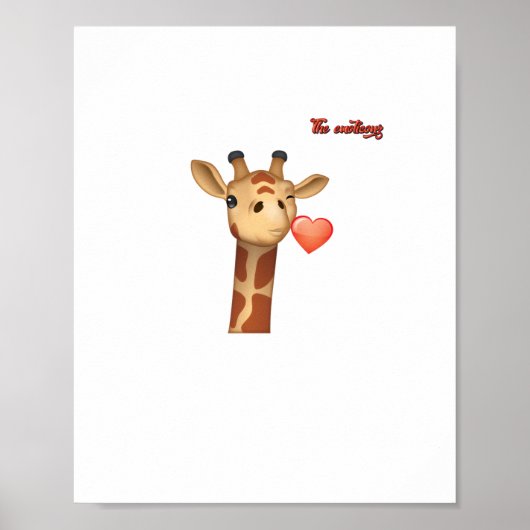Emoji winking küssend Herz-Giraffe Gesicht Poster (Vorne)
