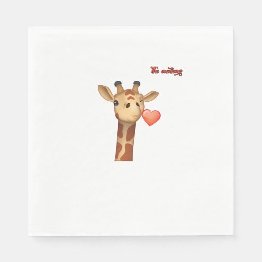 Emoji winking küssend Herz-Giraffe Gesicht Serviette (Vorderseite)