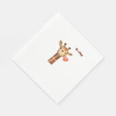 Emoji winking küssend Herz-Giraffe Gesicht Serviette (Ecke)