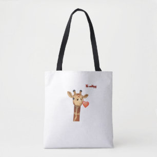 Emoji winking küssend Herz-Giraffe Gesicht Tasche