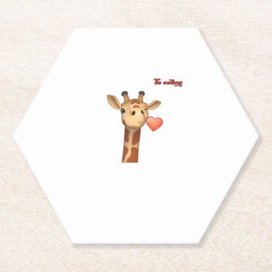 Emoji winking küssend Herz-Giraffe Gesicht Untersetzer (Vorderseite)
