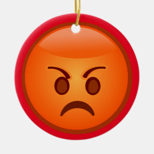 Emoji wütendes Gesicht Keramik Ornament