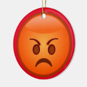 Emoji wütendes Gesicht Keramik Ornament (Links)