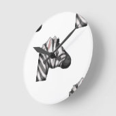 Emoji Zebra Runde Wanduhr (Winkel)