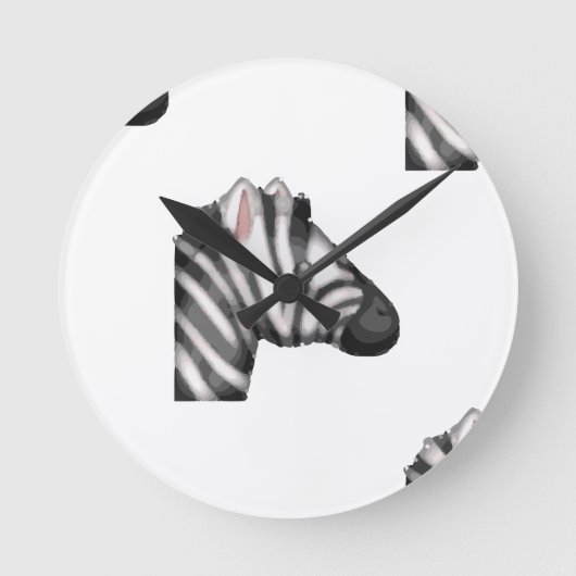 Emoji Zebra Runde Wanduhr (Vorderseite)
