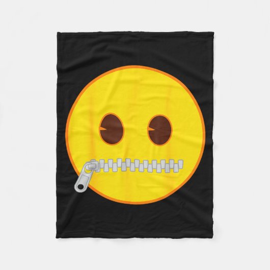 Emoji Zip Zipper Mouth Yellow Smile Face Fleecedecke (Vorderseite)
