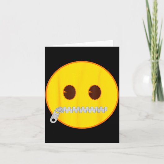 Emoji Zip Zipper Mouth Yellow Smile Face Karte (Vorderseite)