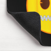 Emoji Zip Zipper Mouth Yellow Smile Face Mousepad (Ecke)