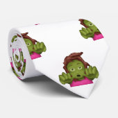 Emoji Zombie Frau menswees Männchen Krawatte (Gerollt)