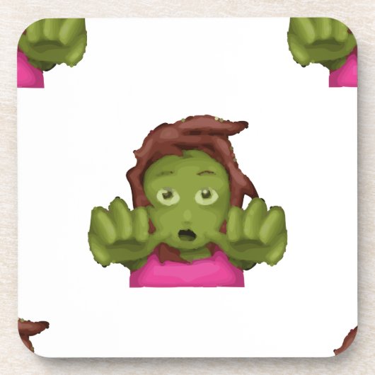 Emoji Zombie Getränkeuntersetzer (Vorderseite)