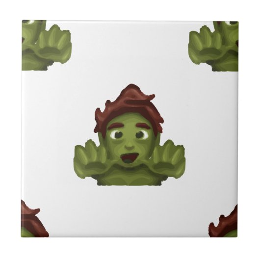 Emoji Zombie Mann Fliese (Vorderseite)