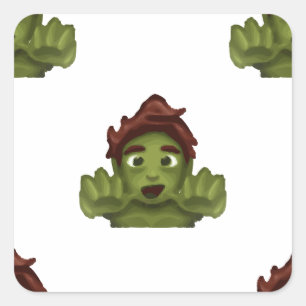 Emoji Zombie Mann Quadratischer Aufkleber
