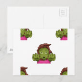 Emoji Zombie Postkarte (Vorne/Hinten)