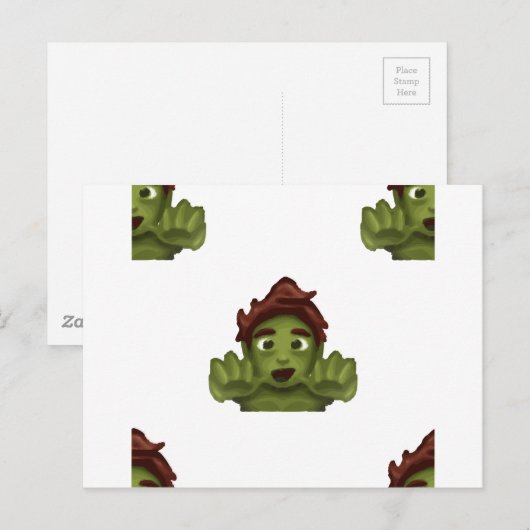 Emoji Zombie Postkarte (Vorne/Hinten)