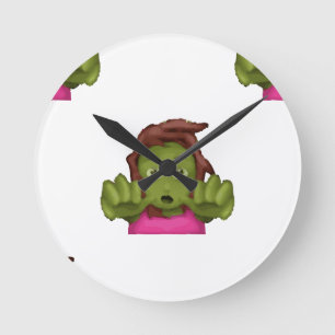 Emoji Zombie Runde Wanduhr