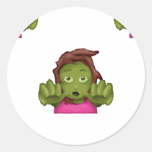 Emoji Zombie Runder Aufkleber (Vorderseite)