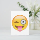 Emoji - Zunge Postkarte (Stehend Vorderseite)