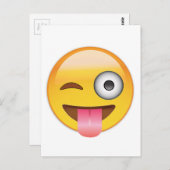 Emoji - Zunge Postkarte (Vorne/Hinten)