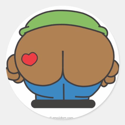 Emojidom-Aufkleber: Schwarzes Mornen Runder Aufkleber (Vorderseite)