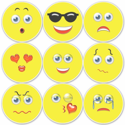 Emojis Aufkleber (Vorderseite)