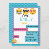 Emojis Birthday Party - Einladung (Vorne/Hinten)