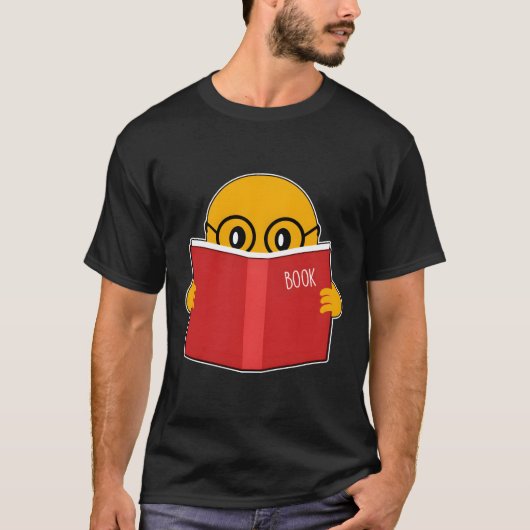 Emojis Book Lover Niedlich Reading Emoticon Geeks  T-Shirt (Vorderseite)