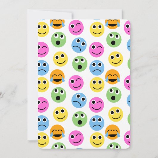 Emojis Emoticons Colorful Circles Custom Party Einladung (Rückseite)