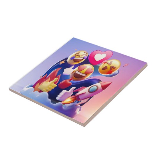 Emojis entfesselt Spaß, farbenfrohe Abenteuer Fliese (Seite)