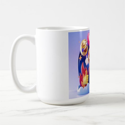 Emojis entfesselt Spaß, farbenfrohe Abenteuer Kaffeetasse (Links)