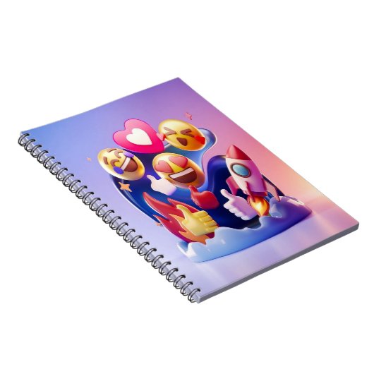 Emojis entfesselt Spaß, farbenfrohe Abenteuer Notizblock (Rechte Seite)