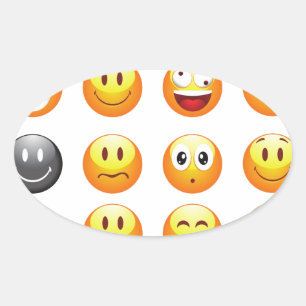 Emojis Ovaler Aufkleber