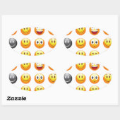 emojis ovaler aufkleber (Blatt)