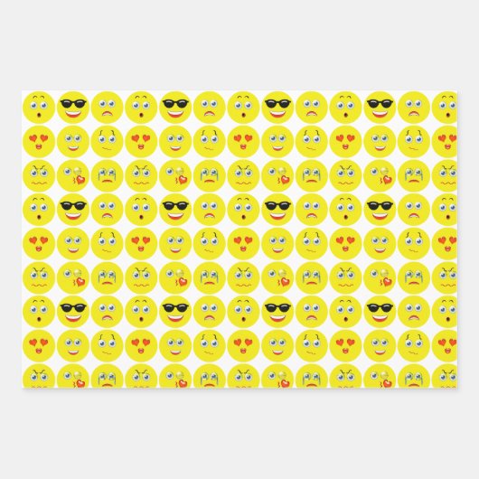 Emojis Pattern Geschenkpapier Set (Vorderseite)