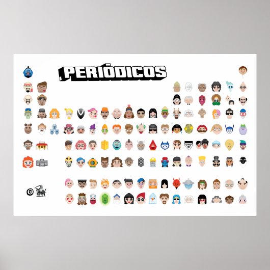 Emojis Periódicos Poster (Vorne)