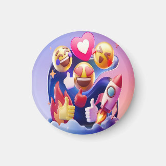 Emojis Unleashed Eine lustige, farbenfrohe Reise Magnet