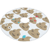 Emojis Weihnachten Weihnachten Weihnachten gekackt Polyester Weihnachtsbaumdecke (Schrägansicht)