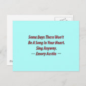 Emory Austin Inspiration, Motivierend Zitat. Postkarte (Vorne/Hinten)