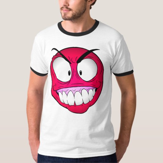 Emote Face Men's Basic Ringer T - Shirt (Vorderseite)