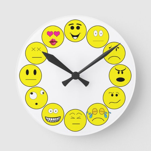 EMOTICON CLOCK RUNDE WANDUHR (Vorderseite)