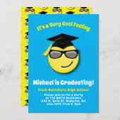 Emoticon Coole Sonnenbrille Niedlich Graduation Pa Einladung (Vorne/Hinten)